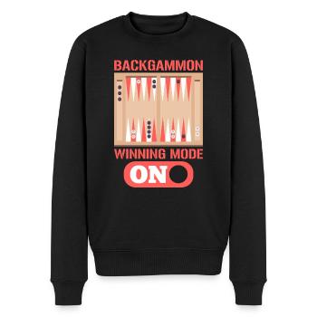 Backgammon Winning Mode On Board Gaming - Men's Premium Organic Jumper - black - Front - Nico (187cm)