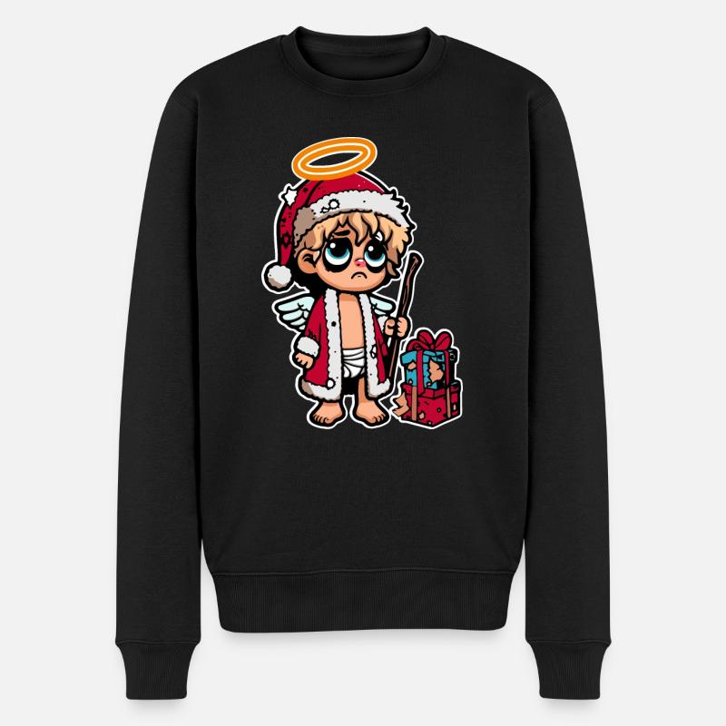 Lustiges Müdes Christkind - Männer Premium Bio Pullover - Schwarz