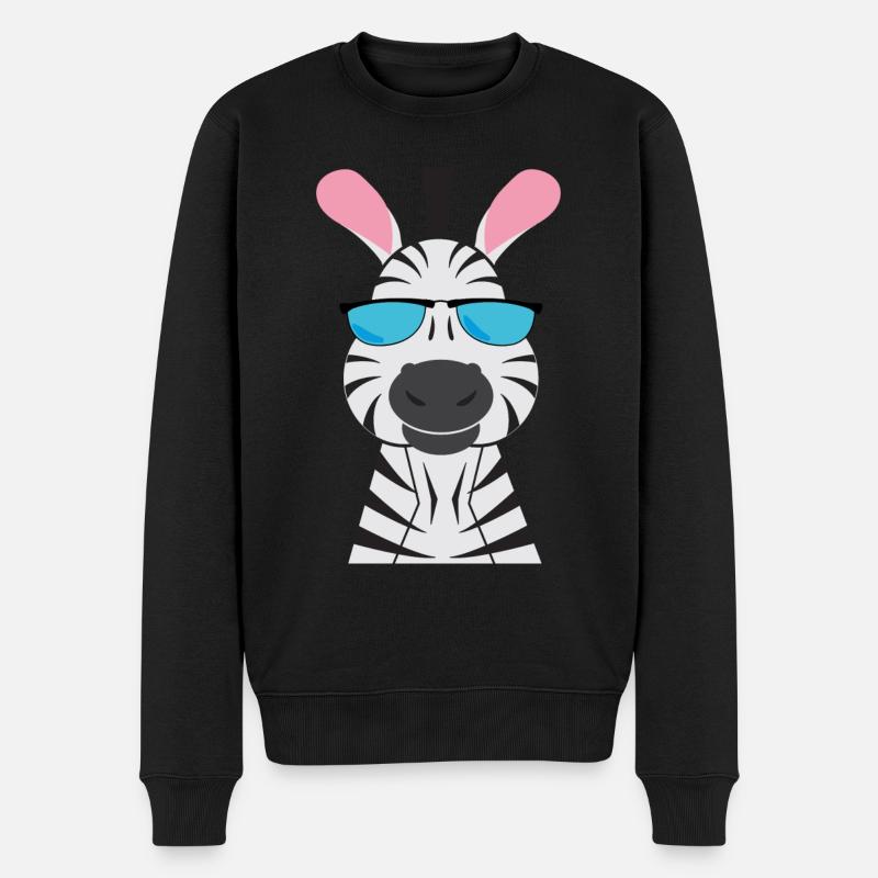 Zebra - Männer Premium Bio Pullover - Schwarz