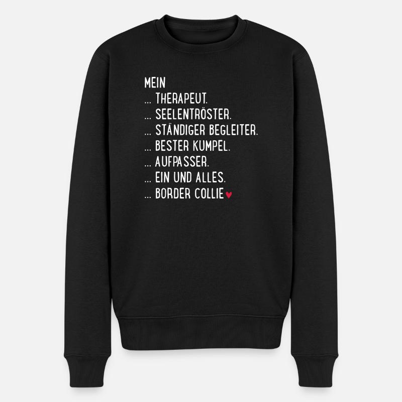 bordercollie - Männer Premium Bio Pullover - Schwarz