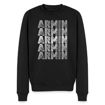 First name Armin - Men's Premium Organic Jumper - black - Front - Nico (187cm)