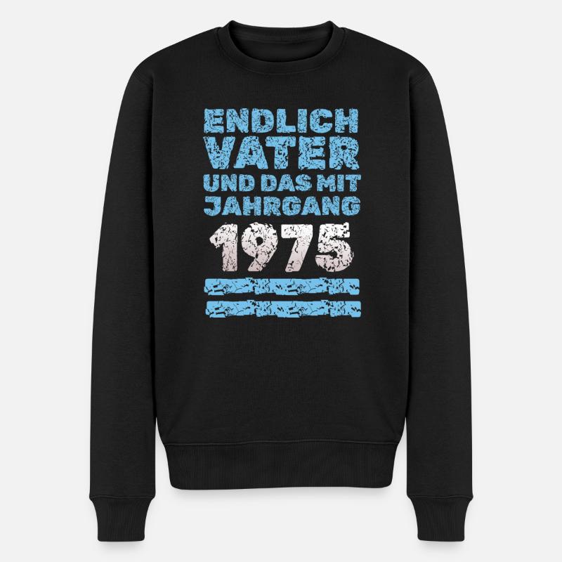 1975 - Männer Premium Bio Pullover - Schwarz