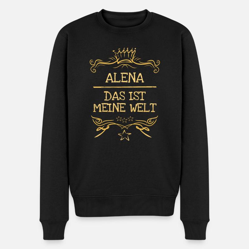 Alena als Mädchenname - Männer Premium Bio Pullover - Schwarz