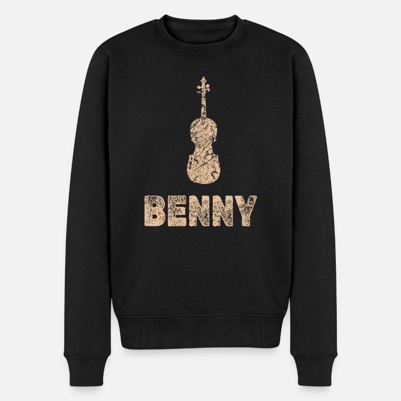 Benny als Bratsche - Männer Premium Bio Pullover - Schwarz