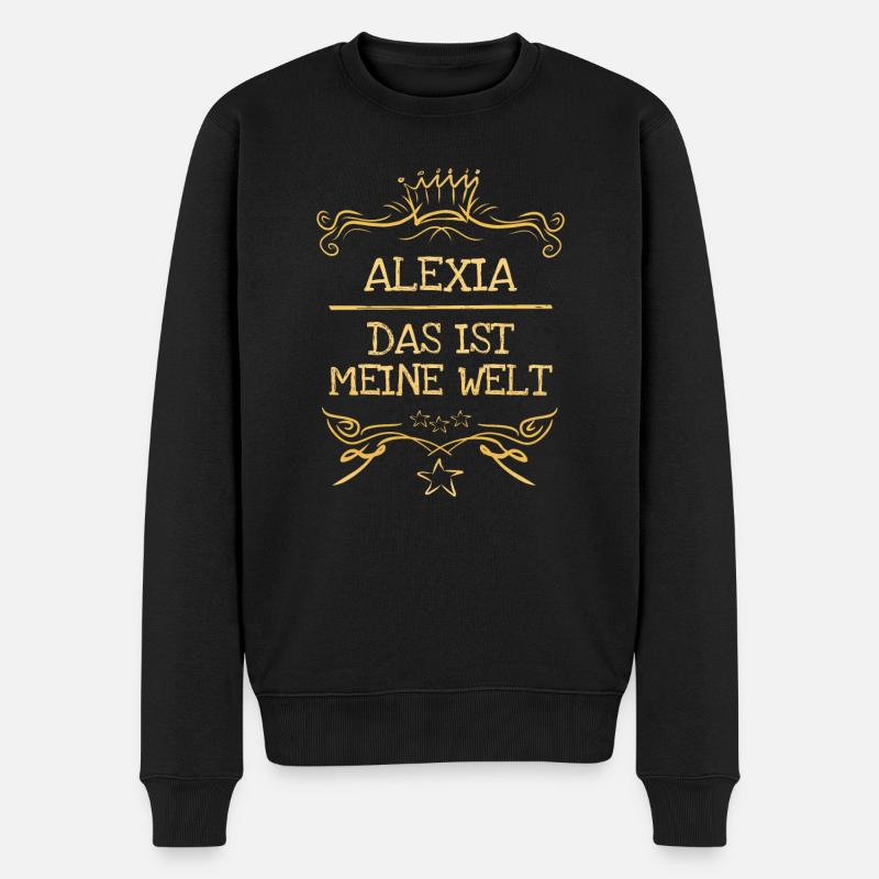 Alexia als Mädchenname - Männer Premium Bio Pullover - Schwarz