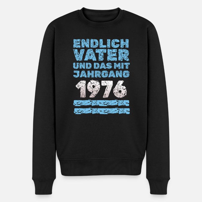 Endlich 1976 - Männer Premium Bio Pullover - Schwarz