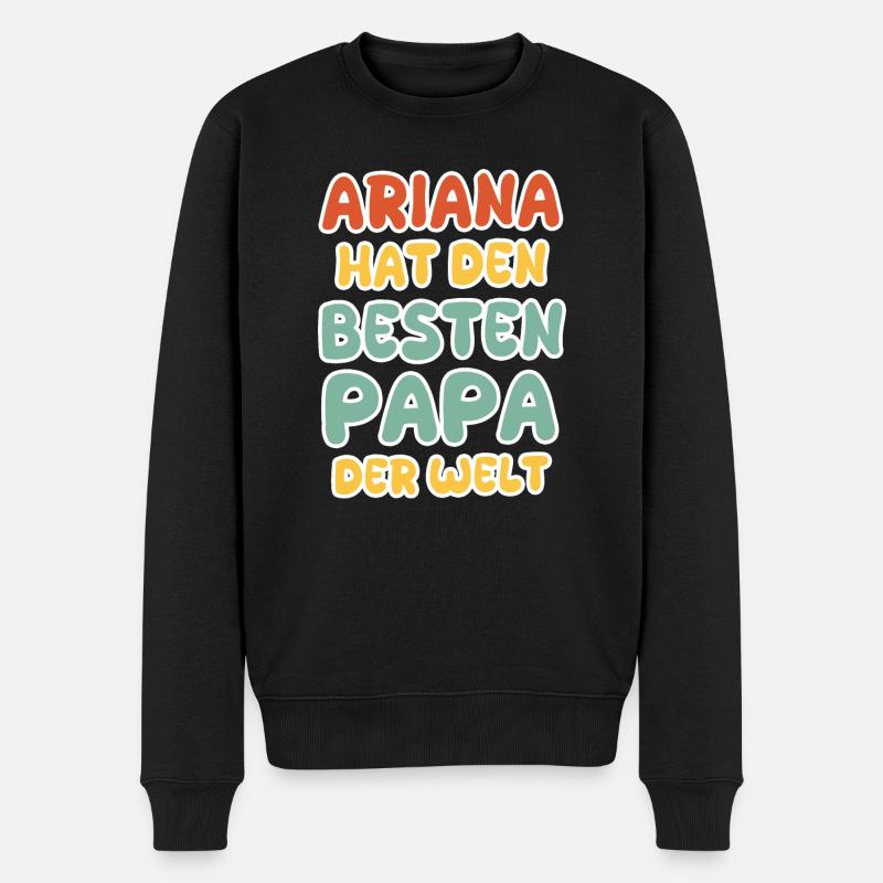 Ariana als Baby - Männer Premium Bio Pullover - Schwarz