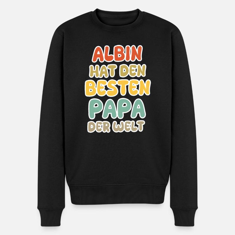 Albin als Baby - Männer Premium Bio Pullover - Schwarz