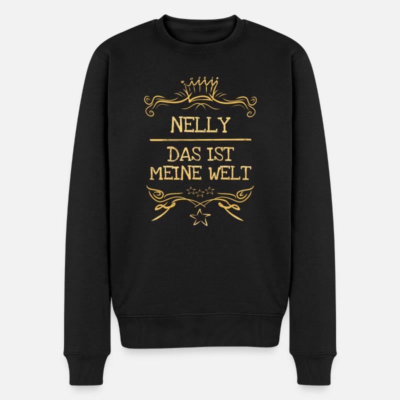 Mädchenname Nelly - Männer Premium Bio Pullover - Schwarz