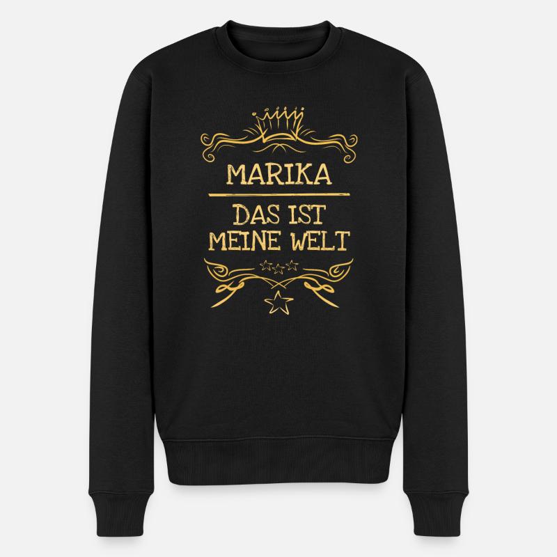 Mädchenname Marika - Männer Premium Bio Pullover - Schwarz