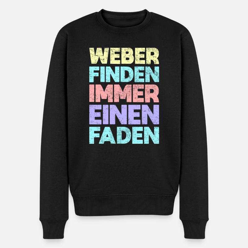 Weber Finden Immer Einen Faden - Männer Premium Bio Pullover - Schwarz
