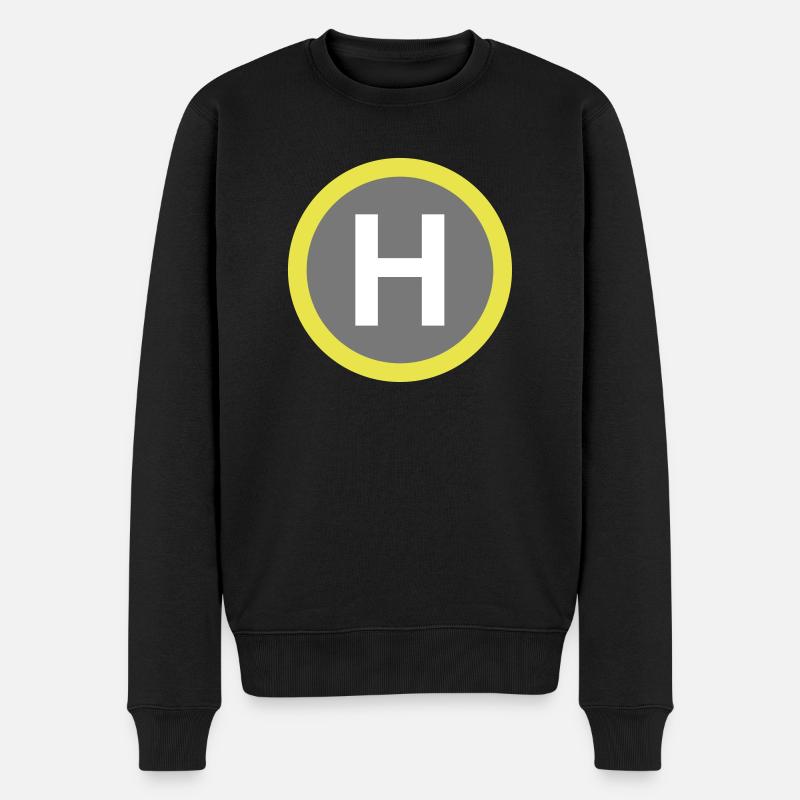 Hubschrauberlandeplatz - Männer Premium Bio Pullover - Schwarz