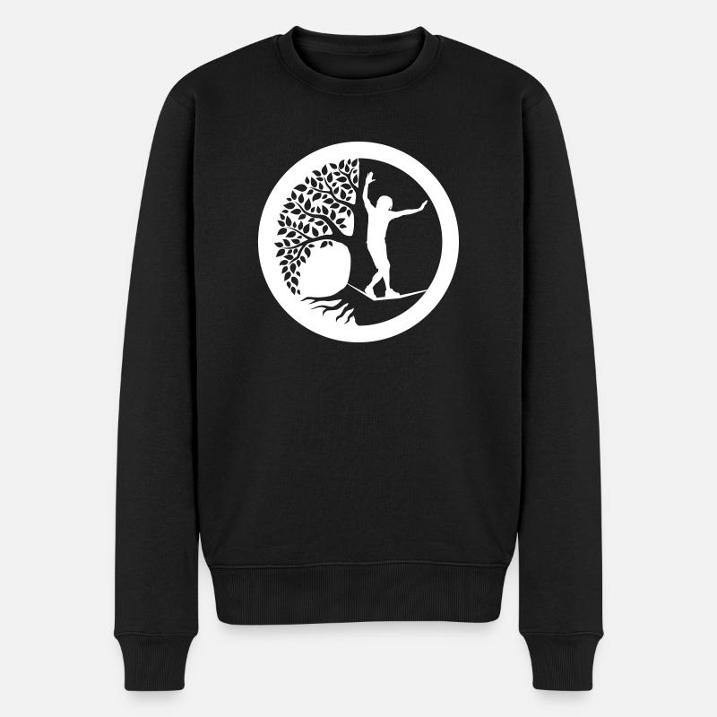 Arbre de vie cool slackline yin yang - Pull Premium bio Homme - noir