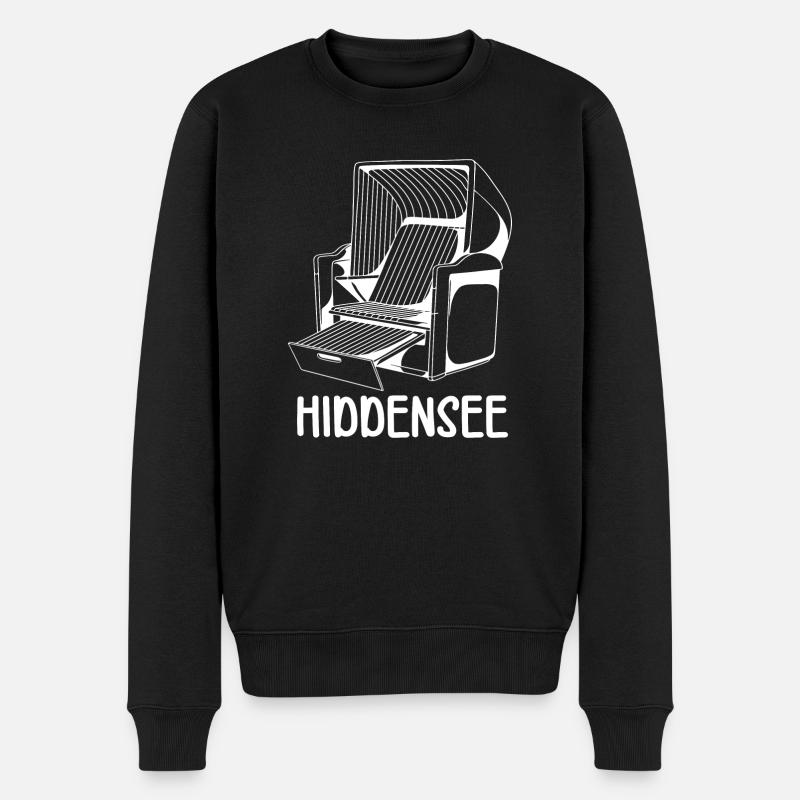 CHAISE DE PLAGE HIDDENSEE - Pull Premium bio Homme - noir