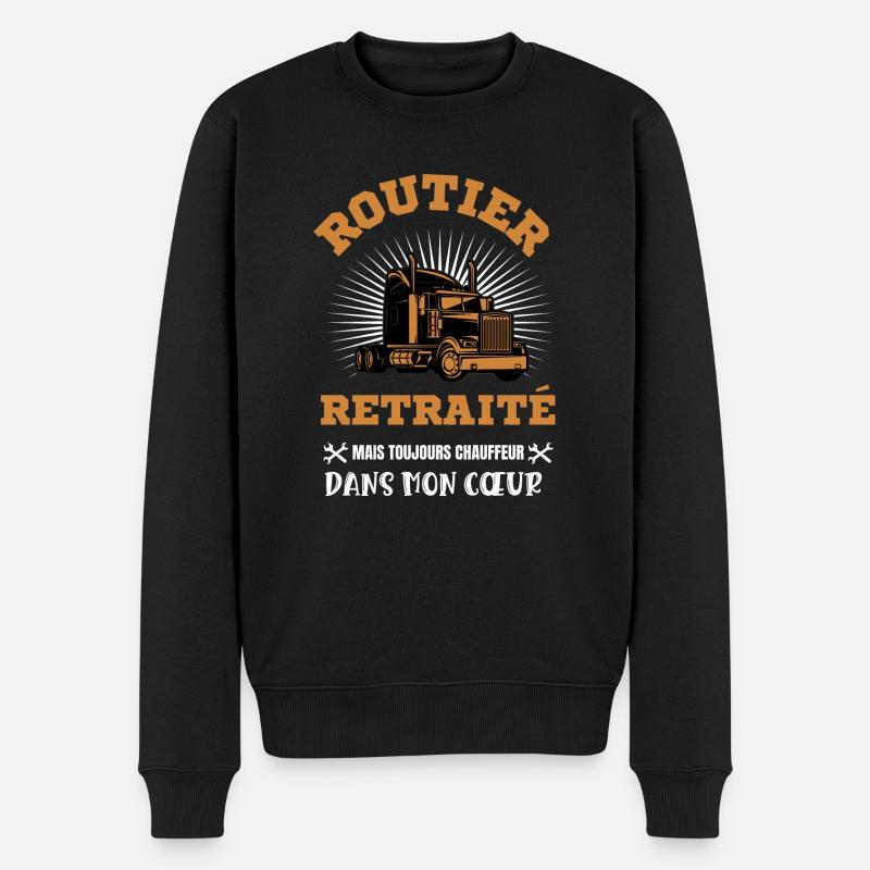 routier retraité - Pull Premium bio Homme - noir