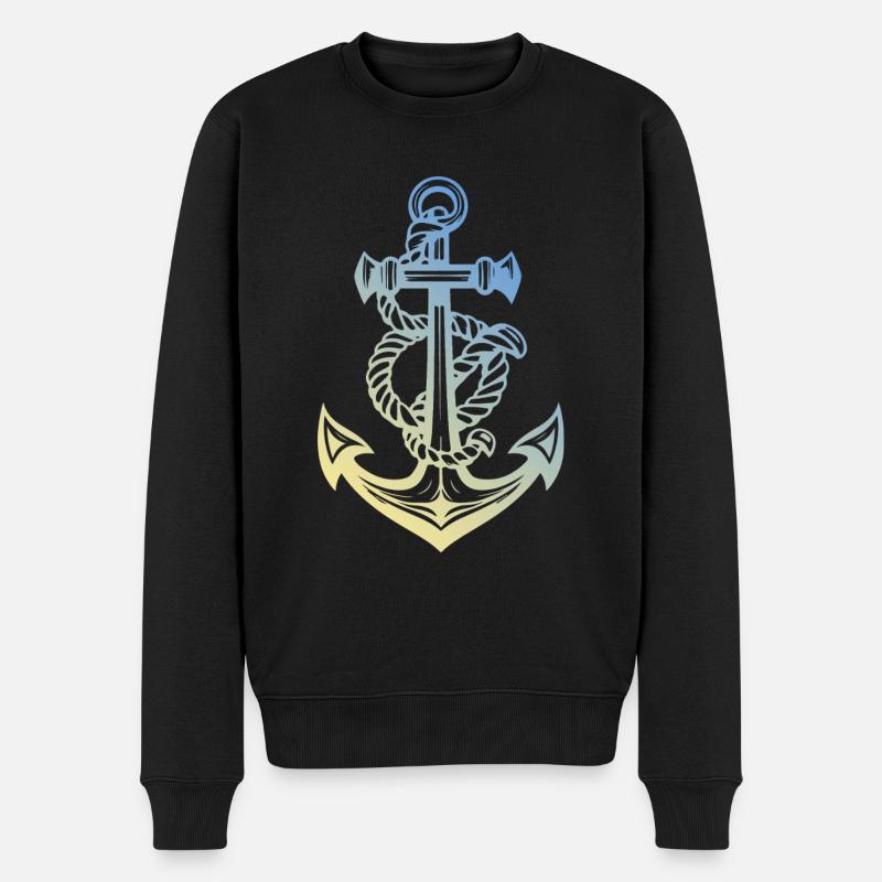 Anker Hafen - Männer Premium Bio Pullover - Schwarz