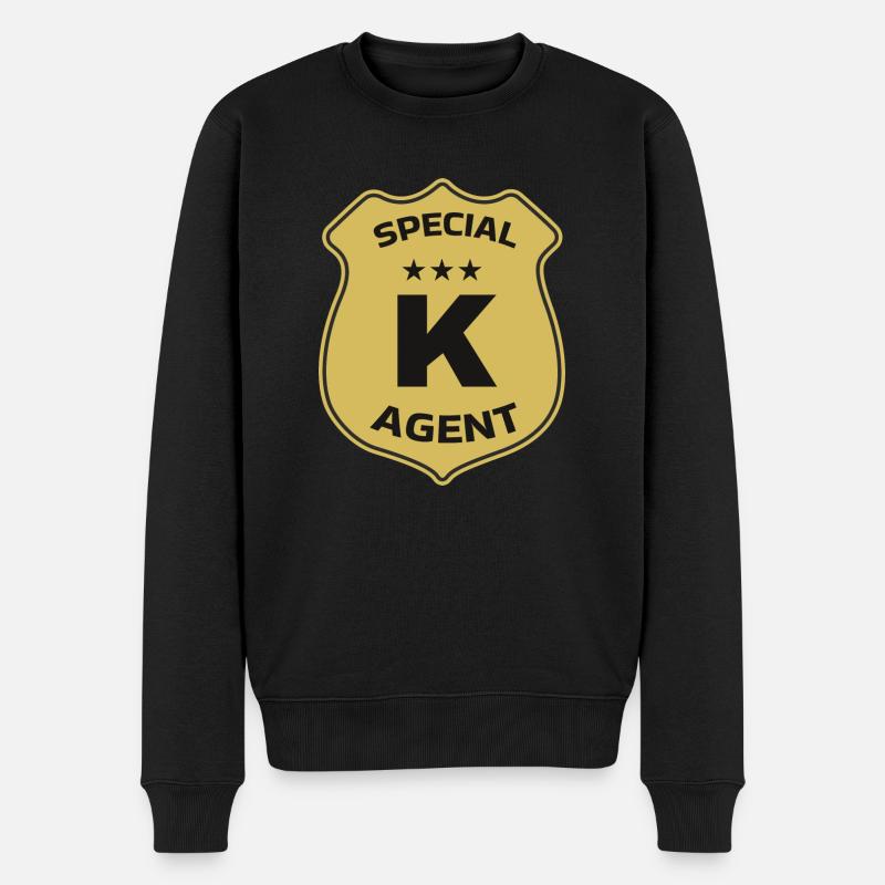 Special Agent K - Männer Premium Bio Pullover - Schwarz