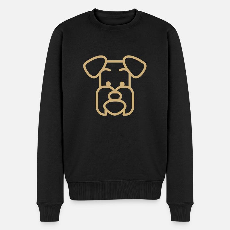 Schnauzer Hunderasse Polygon Gesicht - Männer Premium Bio Pullover - Schwarz
