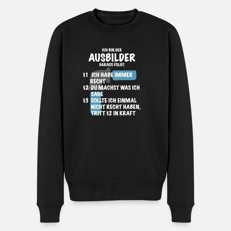 Ausbilder Spruch Geschenk Klempner - Männer Premium Bio Pullover - Schwarz