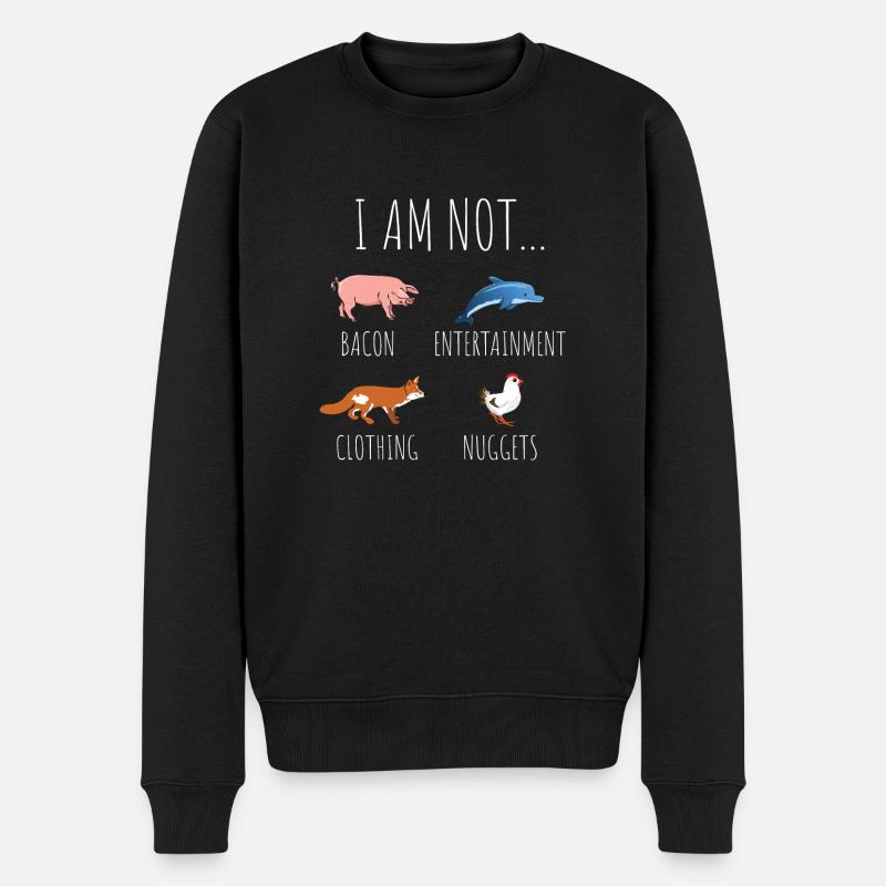 Tierschutz Statement Tierschützer Tierfreund - Männer Premium Bio Pullover - Schwarz