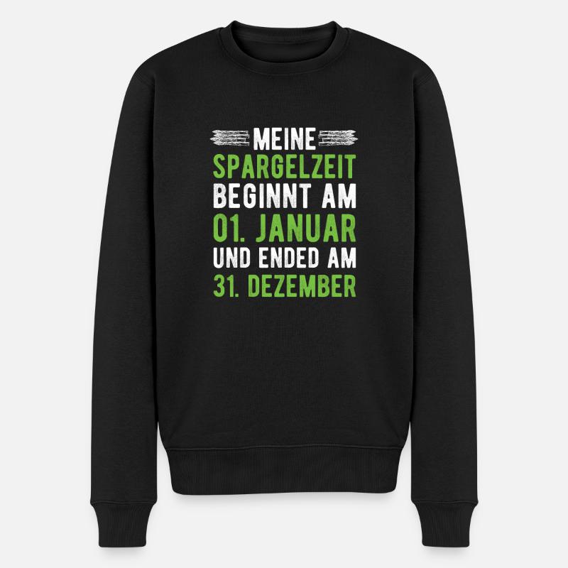 Spargelzeit Spargel Fan - Männer Premium Bio Pullover - Schwarz