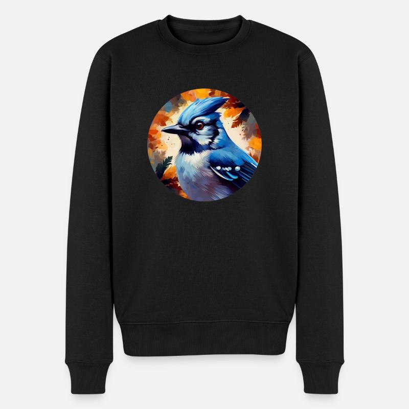 Blauhäher - Männer Premium Bio Pullover - Schwarz