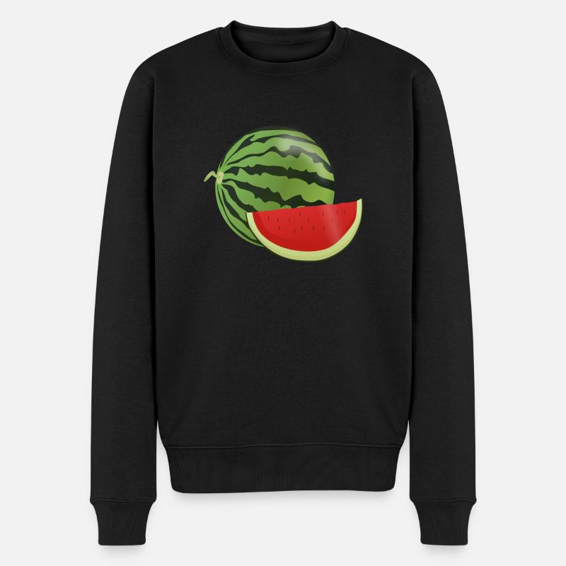 water melon wassermelone veggie fruits1112 - Männer Premium Bio Pullover - Schwarz