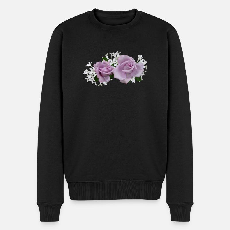 flowers lilies tulips orchids sunflower dahlia ger - Männer Premium Bio Pullover - Schwarz