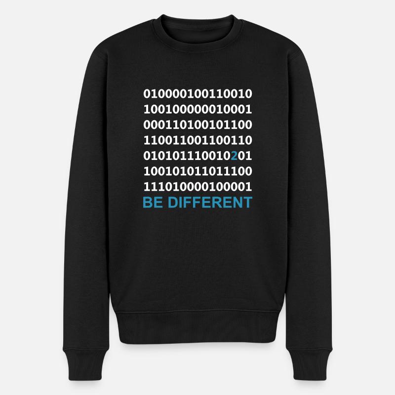 Be Different - Binär - Digital - Männer Premium Bio Pullover - Schwarz