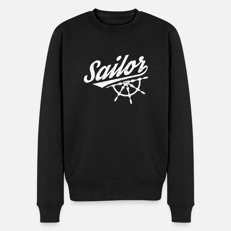 Funny Sail Sailing Sailor Shirt Sailor - Männer Premium Bio Pullover - Schwarz