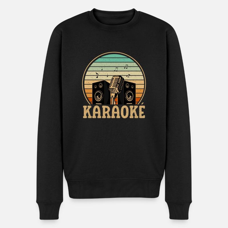 karaoké - Pull Premium bio Homme - noir