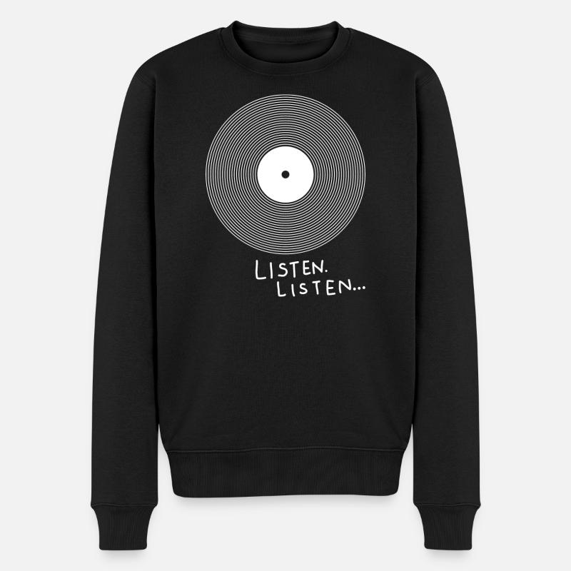 Vinyle blanc - Pull Premium bio Homme - noir