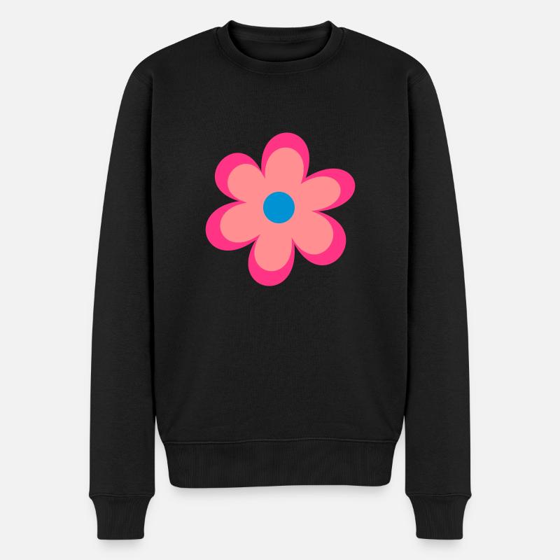 Blumen - Männer Premium Bio Pullover - Schwarz