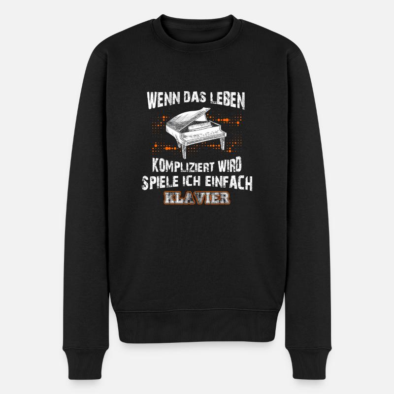 Klavier - Wenn das Leben kompliziert .. - T-Shirt - Männer Premium Bio Pullover - Schwarz