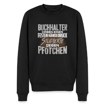 BUCHHALTER - fest - Männer Premium Bio Pullover - Schwarz - Vorne - Nico (187cm)