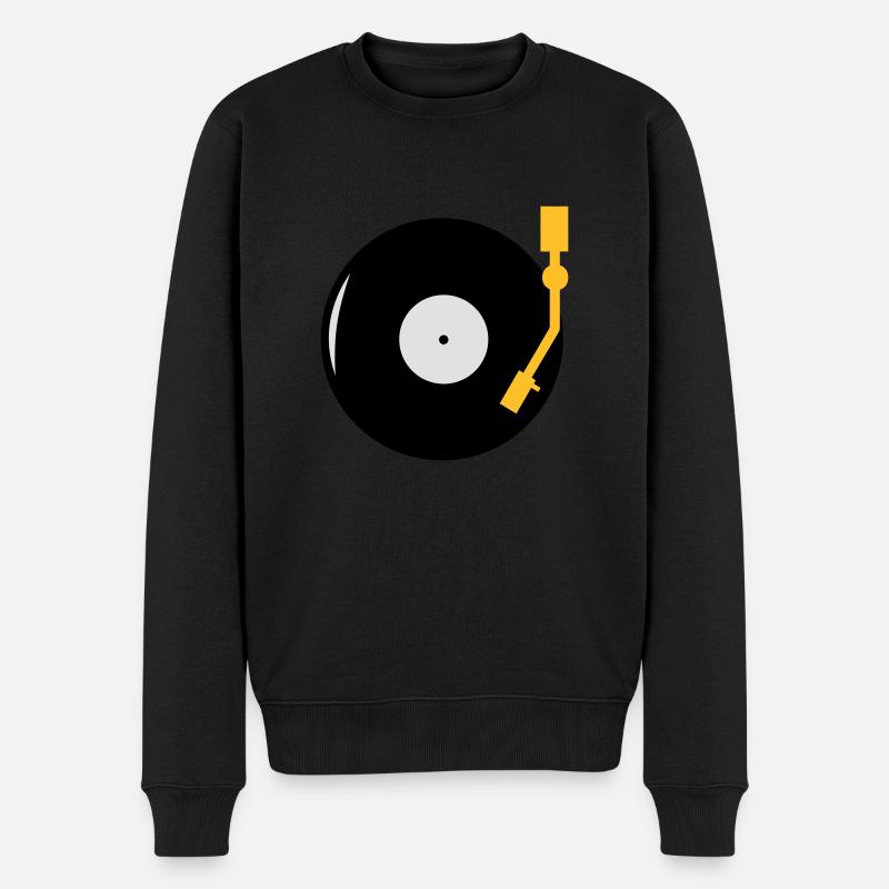 Schallplatte - DJ - Turntable - Männer Premium Bio Pullover - Schwarz