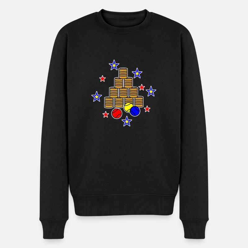Dosenwerfen an der Wurfbude des Jahrmarktes Retro - Männer Premium Bio Pullover - Schwarz