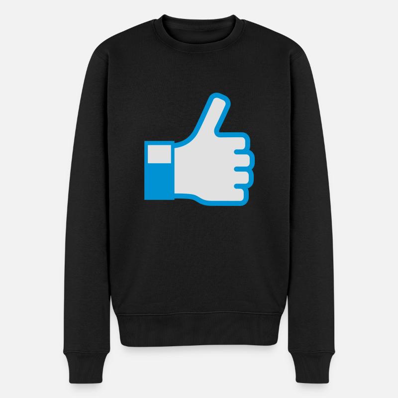 Like - Männer Premium Bio Pullover - Schwarz