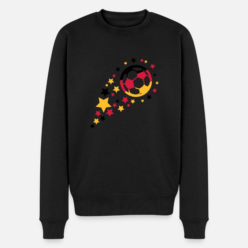 fußball design - Männer Premium Bio Pullover - Schwarz
