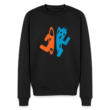 Portale und 1000 Nadeln - Männer Premium Bio Pullover - Schwarz - Vorne - Nico (187cm)