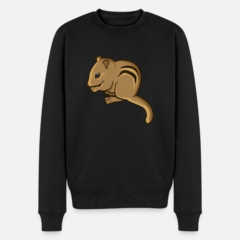 Chipmunk Streifenhörnchen Nagetier Geschenk Nager - Männer Premium Bio Pullover - Schwarz
