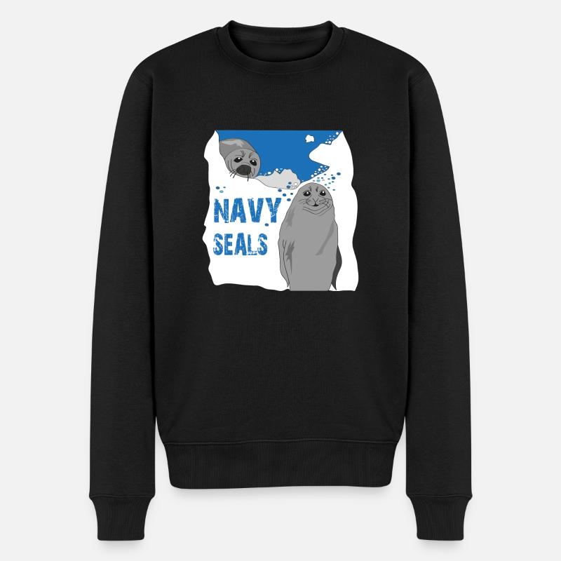 Navy Seals - Männer Premium Bio Pullover - Schwarz