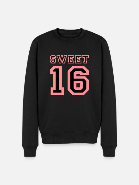 SWEET 16 - Männer Premium Bio Pullover - Schwarz