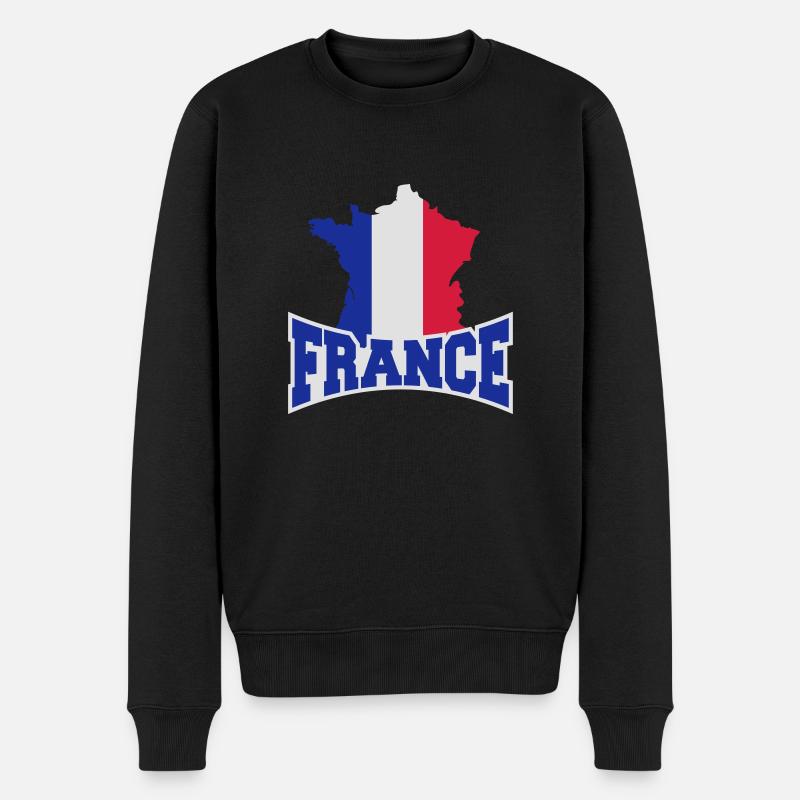 France Map Logo - Pull Premium bio Homme - noir