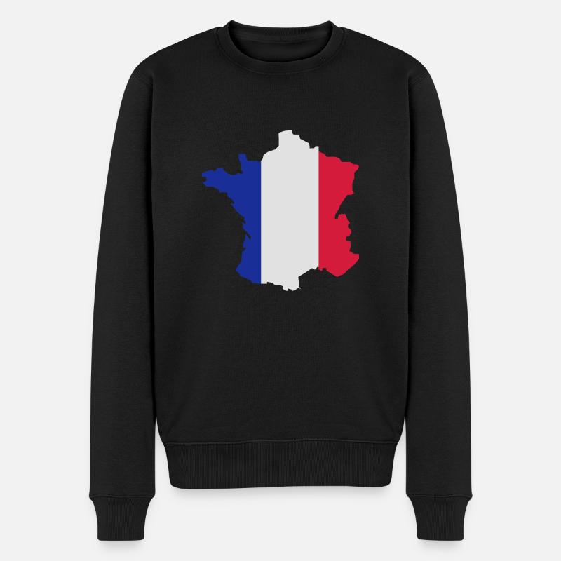 frankreich_umriss_02 - Männer Premium Bio Pullover - Schwarz