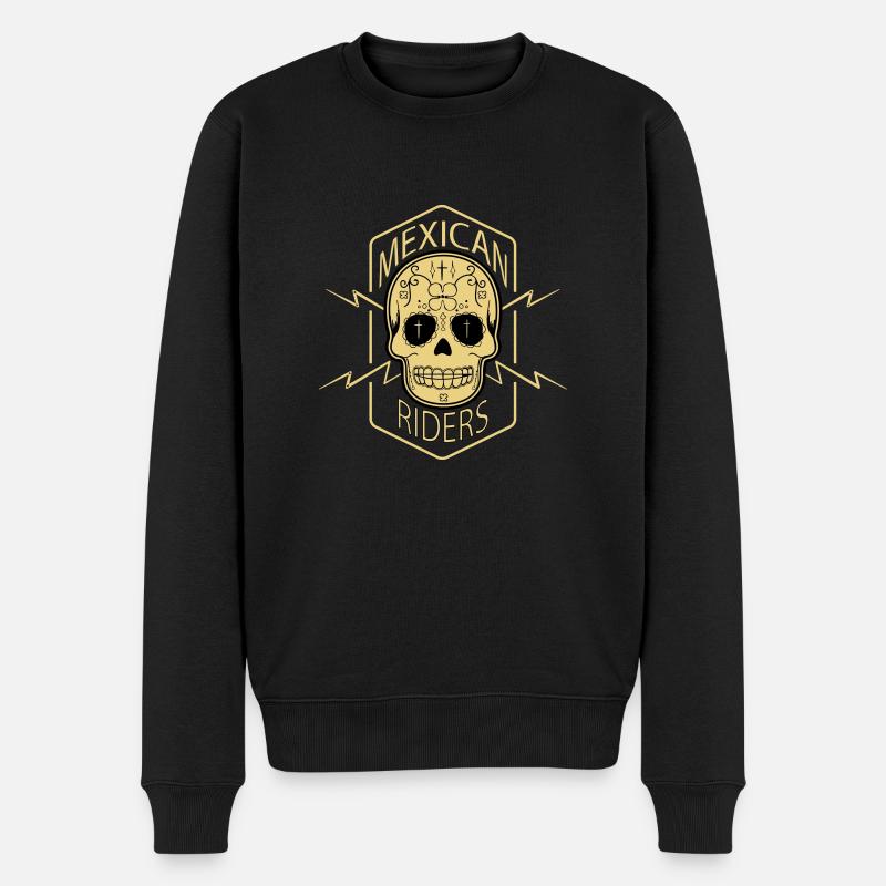 Mexican Skull - Motorbikes - Pull Premium bio Homme - noir