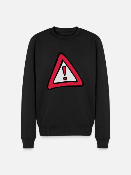 signalisation danger panneau triangle 50 - Pull Premium bio Homme - noir