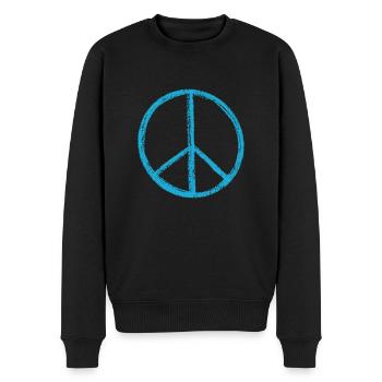 Peace Sign - Men's Premium Organic Jumper - black - Front - Nico (187cm)