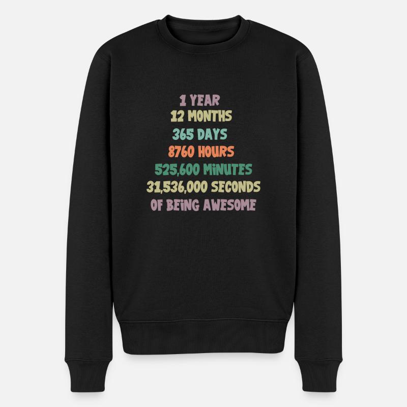 1e anniversaire cadeau 1 ans - Pull Premium bio Homme - noir