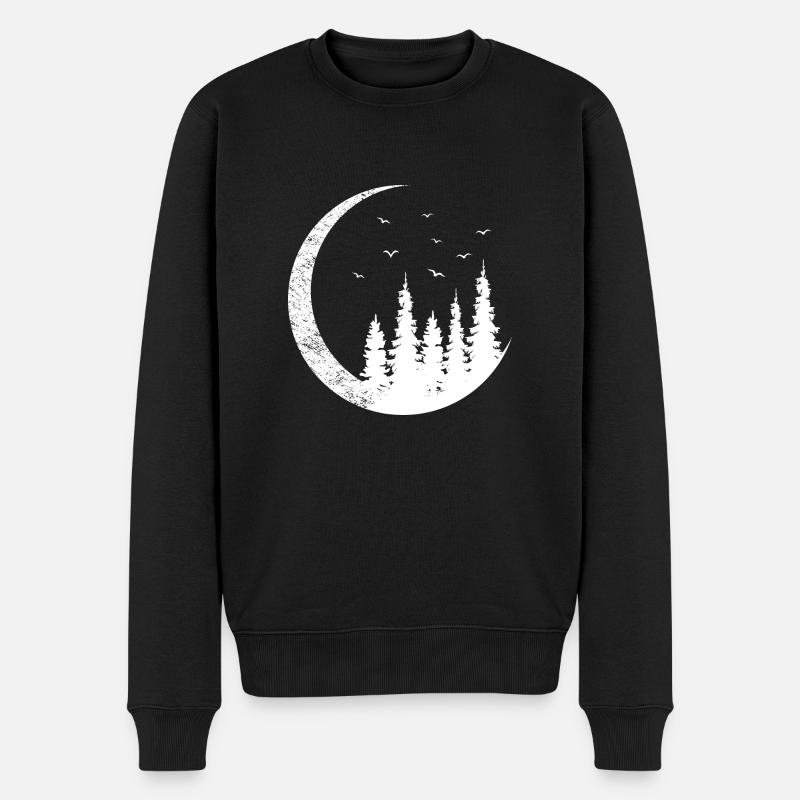 Landschaft Halbmond - Männer Premium Bio Pullover - Schwarz